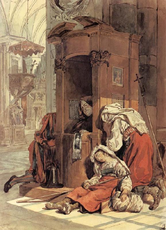 Karl Briullov Confession of an italian woman